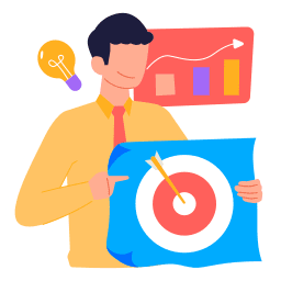 SEO sticker with targets and graphs